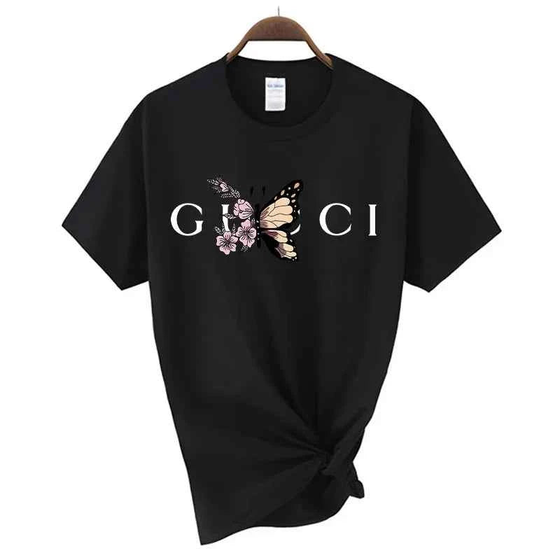 High Quality Women'S Cotton T Shirt Letter Printed Daily Blouse Tops  Classic Style Short Sleeve Female Harajuku Y2K Tee