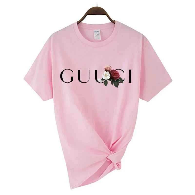 High Quality Women'S Cotton T Shirt Letter Printed Daily Blouse Tops  Classic Style Short Sleeve Female Harajuku Y2K Tee