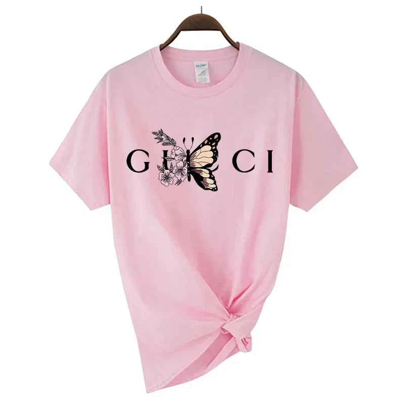 High Quality Women'S Cotton T Shirt Letter Printed Daily Blouse Tops  Classic Style Short Sleeve Female Harajuku Y2K Tee