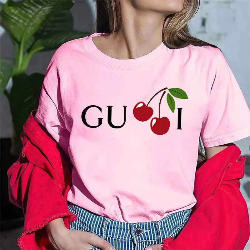 High Quality Women'S Cotton T Shirt Letter Printed Daily Blouse Tops  Classic Style Short Sleeve Female Harajuku Y2K Tee